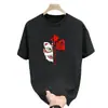 Camiseta de Verano con Cuello Redondo, Mangas Cortas, Estampado Estilo Chino, Corte Holgado, Unisex, Camiseta Casual de Manga Corta para Deportes al Aire Libre