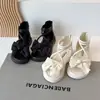 Sandalias de Exterior para Niñas Estilo Coreano, Estilo Verano, Sandalias de Moda con Suela Suave para Niños Mayores, Estilo Princesa, con Lazo y Dedos Abiertos