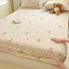 Sábana bajera 100% algodón, una pieza, protector de colchón de algodón puro, antideslizante, para cama individual de 0.9m, funda antipolvo
