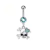 Clavo de Ombligo de Acero Inoxidable Forma de Calavera Corazón de Melocotón Transfronterizo Tres Colores Opcionales Estilo Callejero Joyería para Piercing Corporal