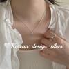 Diseño de Nicho Coreano Joyería Minimalista de Plata Plata de Ley S925 Estilo Ins Collar Brillante de Zirconia Azul Estrella para Apilar