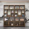 Gabinete Multitesoro de Madera Maciza Estilo Chino Juego de Té Gabinete de Té Estante de Almacenamiento Escritorio Oficina Mesa de Té Estante de Almacenamiento para Exhibición
