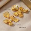 Pendientes de hoja de ginkgo de diseño de personalidad de perla de alta calidad europea y americana, moda única, geométricos de alta calidad, chapados en oro, combinan con todo