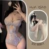 Lingerie Sexy Emagrecedora Oca Sexy Peça Única Tira de Tentação Renda Transparente Não Removível Roxa Lingerie Provocante