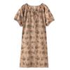 Novo Vestido de Noite Solto de Verão Feminino Algodão Tecido Manga Curta Pijama Vestido Midi Roupa de Casa de Algodão para Usar Fora