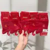Calcetines Rojos de Nuevo Estilo para Otoño e Invierno, Calcetines Deportivos Rojos de Cintura Media para Hombres y Mujeres, Calcetines Rojos de Algodón para Bodas y Año del Zodiaco, Al Por Mayor en Stock