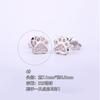 Pendientes de plata 925 con microincrustaciones de circonita y chapado en oro y cobre para el hueso de la oreja, color rosa