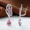 Wish AliExpress cross-border gota em forma de diamante rosa birthstone champanhe ouro orelha fivela brincos femininos high-end luz luxo orelha acessórios