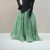 Falda Plisada Texturizada para Mujer Nueva Colección Primavera Verano 2026 Falda Larga con Dobladillo Ancho Falda Simple de Textura de Algodón y Lino