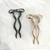 Horquillas en forma de U Europeas y Americanas, Horquillas de Aleación de Alta Gama para la Parte Trasera de la Cabeza, Elegantes Horquillas para Moños para Mujeres, En Stock
