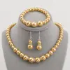 Collar de perlas, pendientes, pulsera, conjunto de tres piezas, personalidad, temperamento, accesorios sencillos, moda, viajero, collar de diamantes.