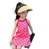 2026 Vestido de Praia Xadrez Soltinho Lindo Sem Mangas de Verão para Meninas Bebês e Crianças Pequenas Venda por Atacado