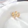 Brincos de Zircônia Europeus e Americanos de Alto Padrão para Uso Diário de Luxo, Joias Estilo Ins com Pedras Preciosas Completas no Atacado