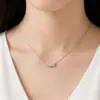 Collar Cruz Sonrisa Sanshengshi Moissanita Otoño e Invierno para Mujer Cadena de Clavícula 3mm Moissanita Plata de Ley 925 Lujo Ligero Mujer