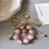 Lanyard para Teléfono Móvil de Fresa Dulce de Verano con Cuentas Colgante de Moño Lindo Cadena Colgante Colgante para Funda de Teléfono Móvil Cadena de Mano