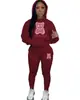 Novo conjunto de moletom com capuz casual de comércio exterior marca de moda conjunto de moletom estampado com cabeça de urso tamanho europeu moletom