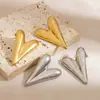 Pendientes Europeos y Americanos de Acero Inoxidable Corazón Clásico Gota de Agua con Forma de Corazón Color Puro Chapados en Oro de 18 Quilates Pendientes que Conservan el Color