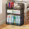 Estante de Almacenamiento Debajo del Escritorio, de Pie, Estante Móvil de Almacenamiento y Organización, Imprescindible para Dormitorios Estudiantiles, Estante de Almacenamiento por Capas para Libros y Snacks