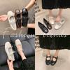 Zapatos Mary Jane Cuadrados con Lazo Estilo Hada para Faldas, Zapatos Planos Elegantes, Zapatos de Mujer Nuevos Primavera y Verano 2025