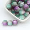 Resina Iridescente Contas Redondas Estilo Antigo Contas de Cintura Contas Soltas Fio para Pulseira Contas Cilíndricas Acessórios de Cabelo Olho de Gato Iridescente