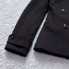 Casaco feminino curto slim fit outono e inverno 2026, gola alta, blusa feminina de abotoamento duplo, versátil para o dia a dia, comércio exterior