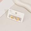 Juego de 3 pendientes de luna curvada de acero inoxidable para niñas japonesas y coreanas, con diseño de mini circonitas, en stock.