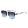 Gafas de Sol de Moda con Montura Cuadrada Estilo Aviador para Hombre, Gafas para Ciclismo y Pesca, Lentes de Sol de Moda Transfronterizos, Gafas de Sol con Media Montura y Doble Puente
