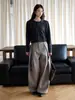 Nuevo suéter de lana Loufu estilo japonés urbano para otoño e invierno, cuello redondo, con botones de presión metálicos, top casual cómodo para mujer