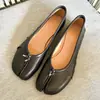Zapatos de Piel de Oveja Súper Suave con Pliegues y Dedos Separados para Mujer 2026 Nuevos Zapatos Planos de Ballet de Pie de Cerdo, Boca Baja, Suela Plana, Zapatos Pequeños de Cuero