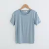 Camiseta versátil base para casa para mulheres slim fit verão roupa íntima gola redonda fina solta modal algodão