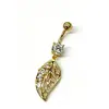 Joyería para piercing con incrustación de circonita, barra de acero inoxidable, accesorios de cobre, base de rosca externa giratoria, adorno para ombligo