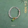 Pulsera de Hilo de Cinco Colores para el Festival del Bote del Dragón, Pulsera Tradicional Infantil con Amuleto de Paz, Pulsera Tejida a Mano Estilo Chino Antiguo Al por Mayor
