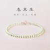2022 nueva pulsera de mini gemas jade uva piedra uva verde natural pulsera de cristal oro de 14 quilates muy fina 3 mm