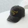 Boné de Baseball Jeans Mais Vendido Transfronteiriço para Crianças de 2 a 9 Anos, Primavera e Outono, com Bordado de Dinossauro, Boné de Baseball Respirável para Uso Externo para Bebês