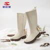 Botas femininas Habi bear para primavera e outono, botas estilo Martin da moda, botas de cano alto com laço de princesa, uma geração de cabelo