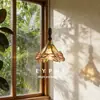 Luminária pendente estilo vintage para decoração de ambiente, adequada para balcões de bar, mesas de ilha e entradas; luminária de vidro retrô para quarto, pequena luminária pendente de cabeceira