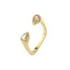Anillo Minimalista de Plata de Ley 925 con Apertura de Gota de Agua para Mujer, Lujo Accesible Diseño de Nicho, Exquisito Anillo para Dedo Índice, Moderno Elegante