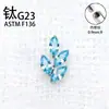 Pendientes Pequeños de Hoja de Aleación de Titanio F136 Titanio G23 Rosca Externa Hoja Circonita Pendientes de Labio y Uña Accesorios Joyería Cabeza