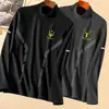 Camiseta interior térmica de cuello medio, doble cara, para hombre, manga larga, ropa de estudiante universitario de moda para hombre, ropa interior de otoño