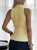 Chaleco de Punto Transfronterizo Estilo Europeo y Americano Verano 2026 Nuevo Chaleco de Punto Base Elegante para Mujer Cuello Semialto Ajustado Adelgazante