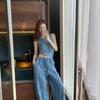 Marca Coreana de Nicho Restandrecreation Nuevos Pantalones Largos Casuales Estampados con Costuras Expuestas para Pareja Pantalones Rectos de Pierna Ancha