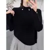Camiseta Base de Punto Estilo Europeo con Cuello Medio Alto para Mujer, Nuevo Estilo Primavera y Otoño 2026, Suéter Interior Muy Atractivo, Top Ajustado