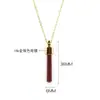 Collar con Colgante de Botella de Cinabrio Chapado Eléctricamente en Oro Real de 18 Quilates que Conserva el Color, Caja Gawu de Cinabrio con Forma de Corazón y Gota de Agua, Collar con Colgante de Arena Dorada Púrpura