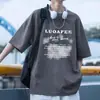 Camiseta de manga corta estilo americano, atuendo de verano para adolescentes combinado con jeans, un conjunto completo con estilo para niños