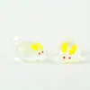 Cuentas de Cristal Buckle Bunny, Colgante de Animal de Cristal Accesorios para Joyería Hecha a Mano DIY