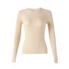 Camiseta Básica de Manga Larga de Color Sólido con Canalé para Mujer, Corte Ajustado, Favorecedora, Simple y Versátil, Top Base de Otoño para Mujer