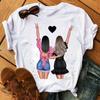 Camiseta Melhor Amiga feminina nova camiseta preta moda feminina camiseta com estampa fofa Harajuku blusa gola redonda