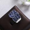 Anillo de compromiso exagerado con zafiro azul y circón para mujer europea y americana, el más vendido en Amazon y eBay.