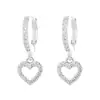 Aretes Corazón Hueco Aretes de Plata 925 para Mujer Joyería Transfronteriza Diseño de Nicho Zirconita Brillante Pinzas para Orejas Regalo de Cumpleaños
