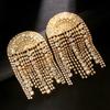 Pendientes nuevos de borla de diamantes de imitación de AliExpress, brillantes, sexys, con diamantes completos, accesorios europeos y americanos, pendientes